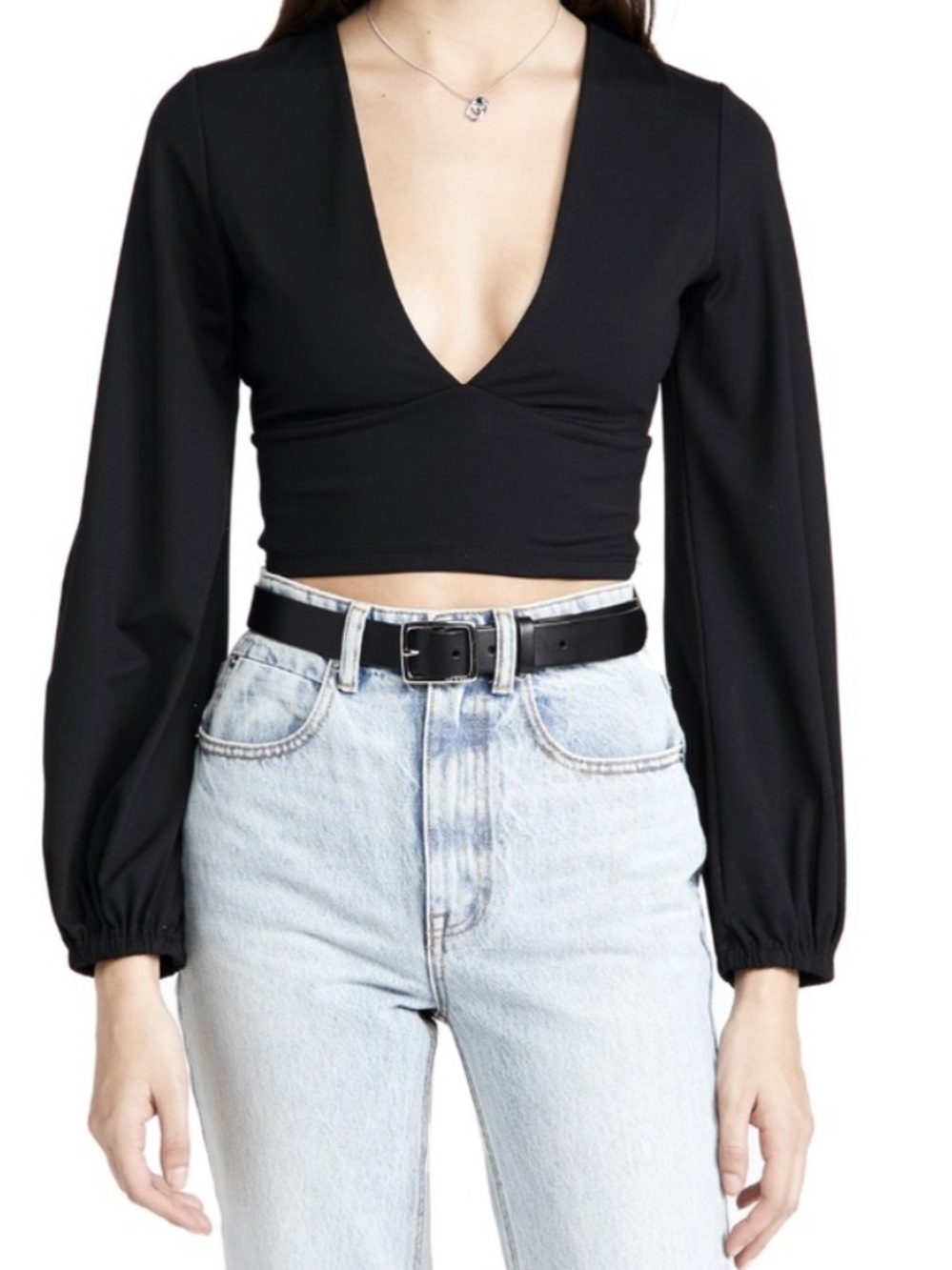 Susana Monaco Deep V neck crop top
